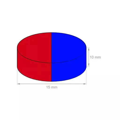 آهن ربا سوپرمگنت نئودیمیوم دیسک D15x10mm بسته 2 عددی