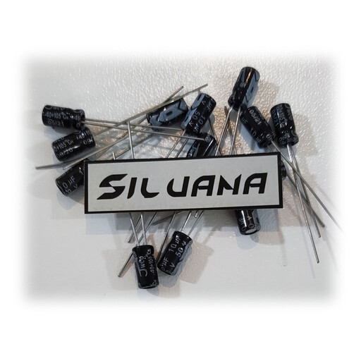 خازن الکترولیت 10 میکرو فاراد 50 ولت جی دبلیو کو کد Silvana-C04 بسته 50 عددی