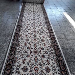 کناره فرش طرح افشان کرم در سایز 150 در 220سانتی متر ، فرش راهرویی کرم زیبا( سایز مورد نظرمشتری و پس کرایه)