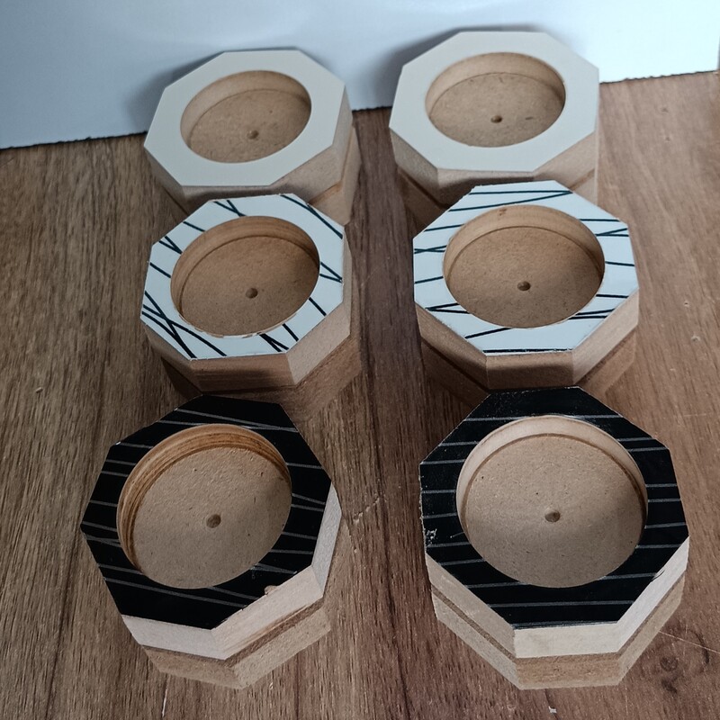 جاشمعی چوبی مجموعه 10 عددی  ام دی اف هایگلاس 3سانتی