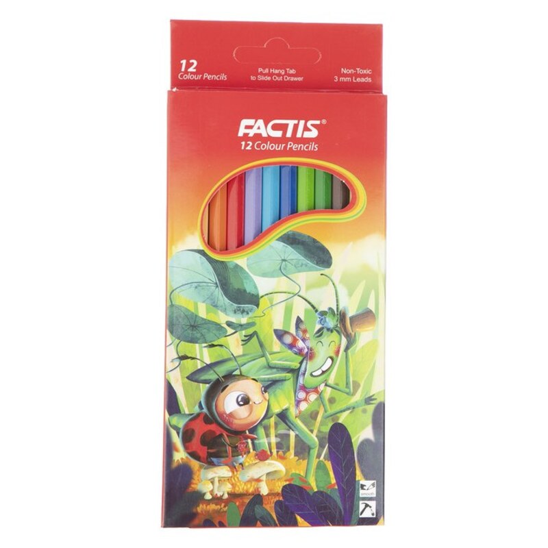مداد رنگی 12 رنگ فکتیس جعبه مقوا مدل Bugs Friendship