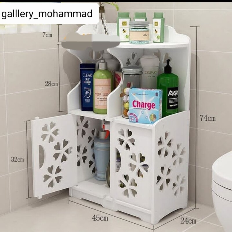 گالری شلف محمد استند کابینتی ایستاده درب دار مناسب حمام و توالت و آشپزخانه کاملا ضدآب و سبک 
