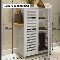گالری شلف محمد استند جا کفشی و جاکتابی درب دار 4 طبقه سایز بزرگ ضدآب و قابل شستشوی 