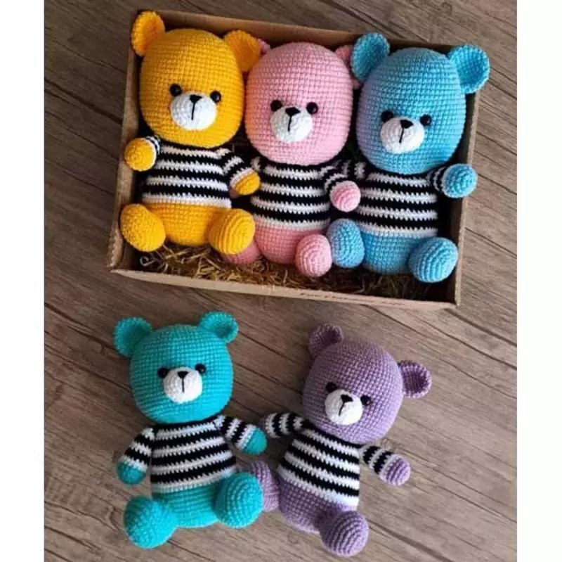 عروسک کاموایی خرس های رنگی کدA156