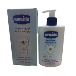 لوسیون بدن کودکان اویدرم مدل مرطوب کننده و آبرسان حجم 200 میلی لیتر مدل Evikids

