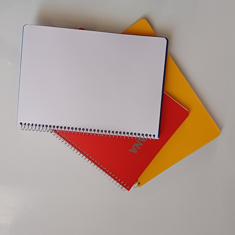 دفتر سیمی 50 برگ نقاشی ساده در رنگهای متنوع لبه گرد و صفحات ضخیم 