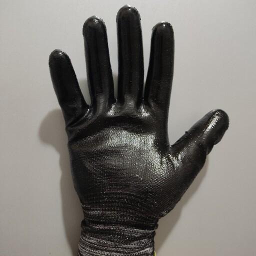 دستکش کار لاتکس کف مواد پژو چنگش و جذب دست در حین کار و محافظ پوست دستان شما در برابر هر نوع آلودگی و خراشیدگی پوستی