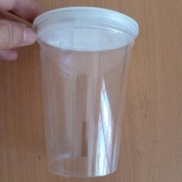 لیوان بزرگ  اسموتی 30 عددی در یک بسته یکبار مصرف شفاف با درب سوراخدار برای استفاده نی ارتفاع 12.5و دهانه 8س