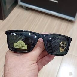 عینک آفتابی مردانه ریبن شیشه سنگ یووی 400 فریم مشکی براق ارسال رایگان