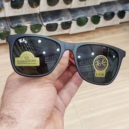 عینک آفتابی مردانه ریبن شیشه سنگ یووی 400 رنگ فریم مشکی مات ارسال رایگان