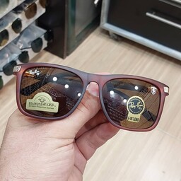 عینک آفتابی مردانه ریبن شیشه سنگ یووی 400 فریم قهوه ای مات ارسال رایگان