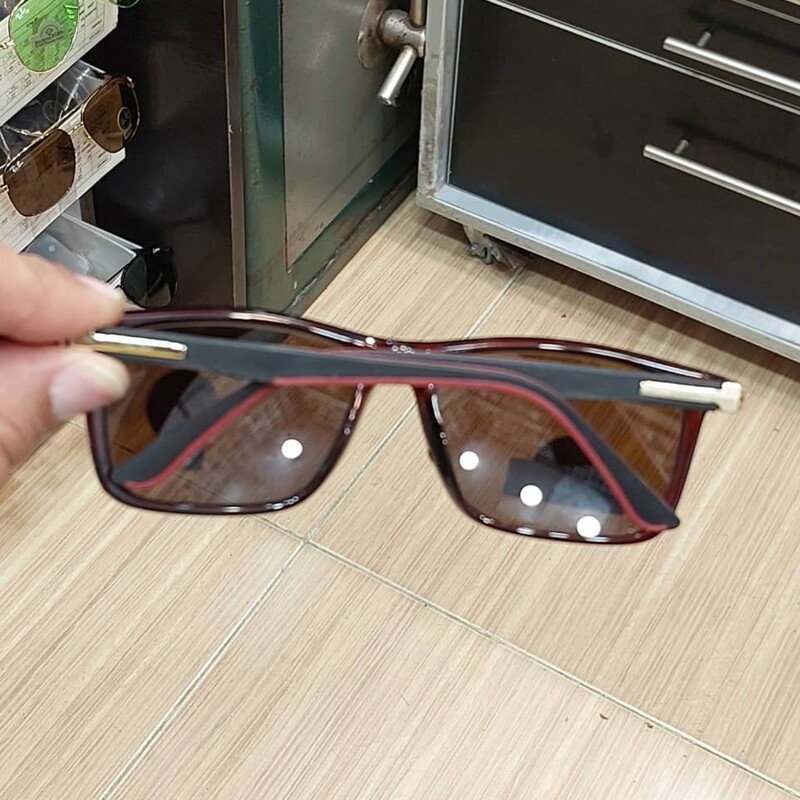 عینک آفتابی مردانه ریبن شیشه سنگ یووی 400 فریم قهوه ای براق ارسال رایگان 