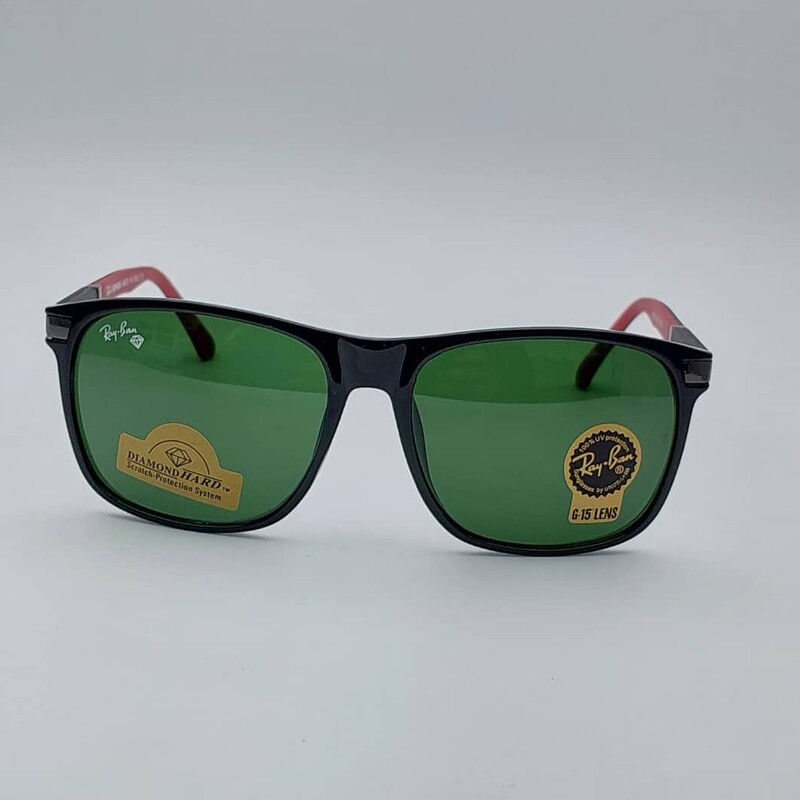 عینک آفتابی مردانه ریبن کائوچویی شیشه سنگ رنگ عدسی سبز ارسال رایگان 