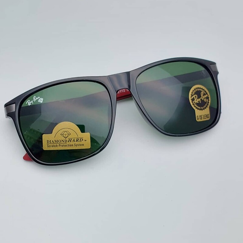 عینک آفتابی مردانه ریبن کائوچویی شیشه سنگ رنگ عدسی سبز ارسال رایگان 