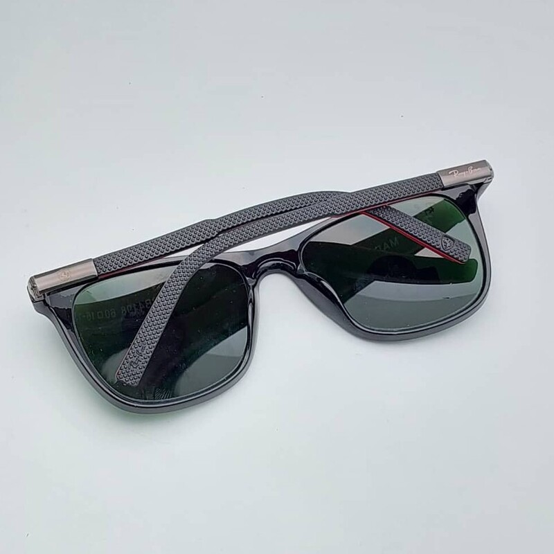 عینک آفتابی مردانه ریبن طرح جدید شیشه سنگ فریم مشکی براق ارسال رایگان