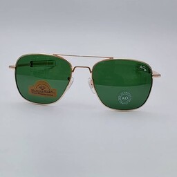 عینک آفتابی مردانه AO شیشه سنگ فریم طلایی ارسال رایگان 