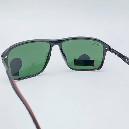 عینک آفتابی مردانه ریبن طرح جدید شیشه سنگ  فریم مشکی براق ارسال رایگان