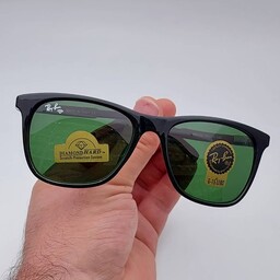 عینک آفتابی مردانه ریبن کائوچویی شیشه سنگ فریم مشکی براق ارسال رایگان 