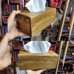  جا دستمال چوبی اعلی مدل کشویی جعبه دستمال چوبی عمده بسته ده عددی 