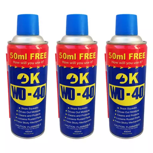 اسپری روان کننده و زنگ بر اوکی مدل WD-40 کد SUB حجم 450 میلی لیتر بسته 3 عددی