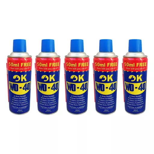 اسپری روان کننده اوکی مدل WD-40 حجم 450 میلی لیتر بسته 5 عددی