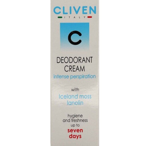 کرم دئودورانت 7 روزه کلیون برای تعریق شدید اصل ایتالیا   cliven 7 day deodorant cream for heavy sweating 25 ml
