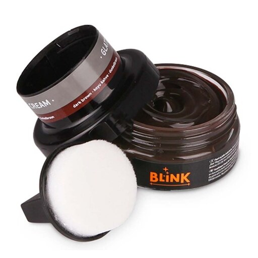 واکس تمیز کننده چرم قهوه ای تیره بلینک مدل BLINK SHOE CREAM DARK BROWN7خبغهعته