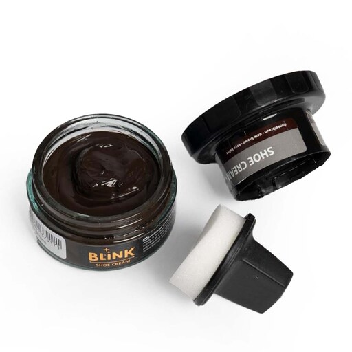 واکس تمیز کننده چرم قهوه ای تیره بلینک مدل BLINK SHOE CREAM DARK BROWN7خبغهعته