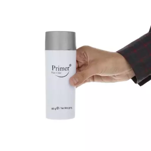 پودر پرپشت کننده موی سر 50 گرم Perfect primer  تاپیک پودر پرفکت پرایمر پرکننده جای خالی مو سر نمکدون موی سر  کچلی پودرمو