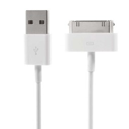 کابل شارژ 30 پین آیفون 4s رنگ سفید - Apple iphone 4S 30 Pin to USB Cable