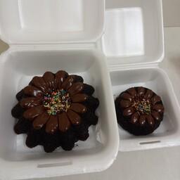 کیک 2نفره شکلاتی (کافه ای)همراه با تزیین نوتلاااا داخل ظروف لانچ باکس 