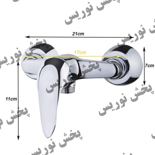 ست شیرآلات نقره ای مدل ترنج(به همراه علم دوش و شلنگ توالت)