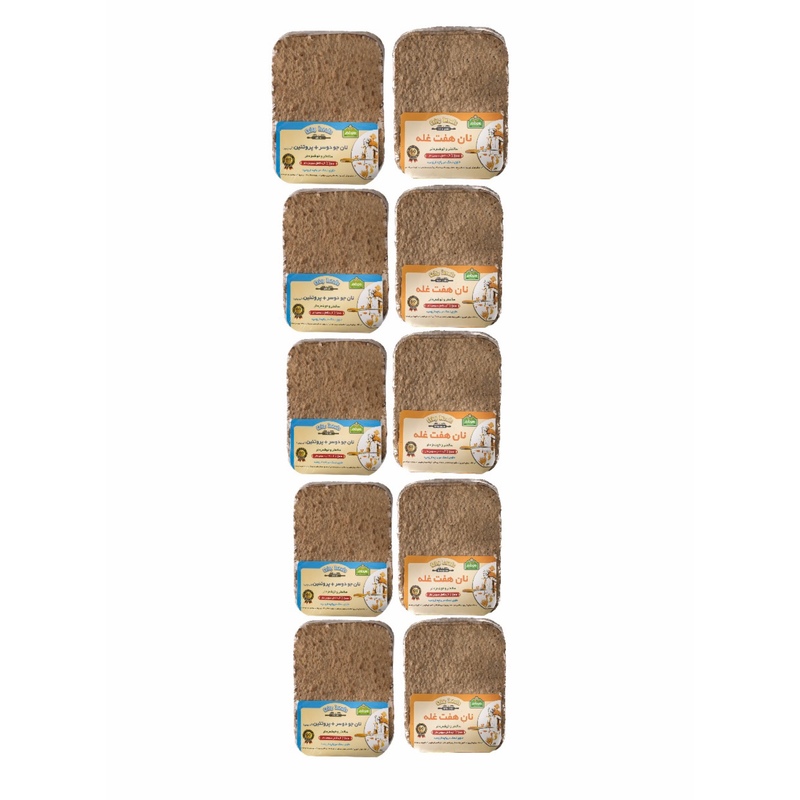 نان(نون)جو دوسر پروتئین و چند غله هم دانه ( همدانه ) پک ترکیبی 10 عددی نان رژیمی