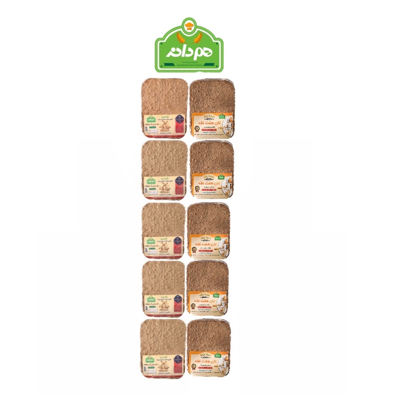 نان(نون) چند غله وجو کامل سبوس دار( همدانه ) پک ترکیبی 10 عددی نان رژیمی