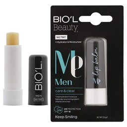 بالم لب مردانه بیول بی رنگ روی لب  حاوی ویتامین ضد حساسیت رطوبت رسان و نرم کننده آبرسان لب