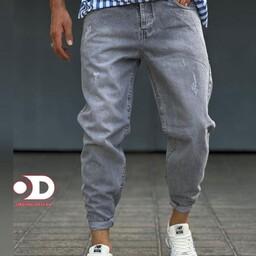 شلوار جین مام فیت مردانه رنگ طوسی سایز 31 تا 36 پارچه ترک
