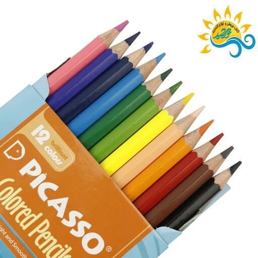 مداد رنگی 12 رنگ پیکاسو - مداد رنگی پیکاسو جعبه مقوایی- مدادرنگی12رنگ Picasso