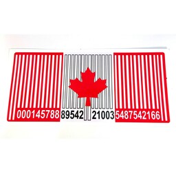 برچسب کاغذی بارکد پرچم کشور کانادا.استیکر کاغذی بدنه