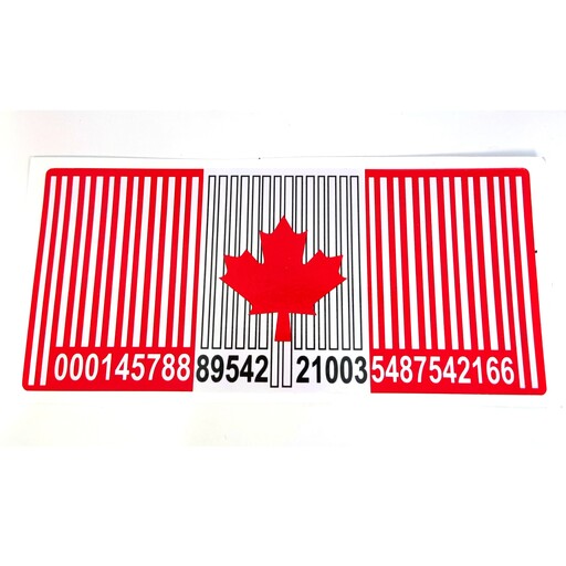 برچسب کاغذی بارکد پرچم کشور کانادا استیکر کاغذی بدنه