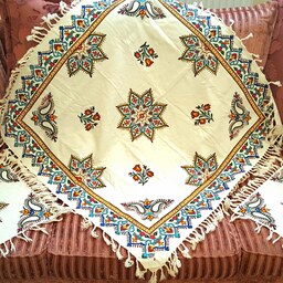 رومیزی قلمکار نقاشی اصفهان  مربع شکل در  سایز 80 در 80 