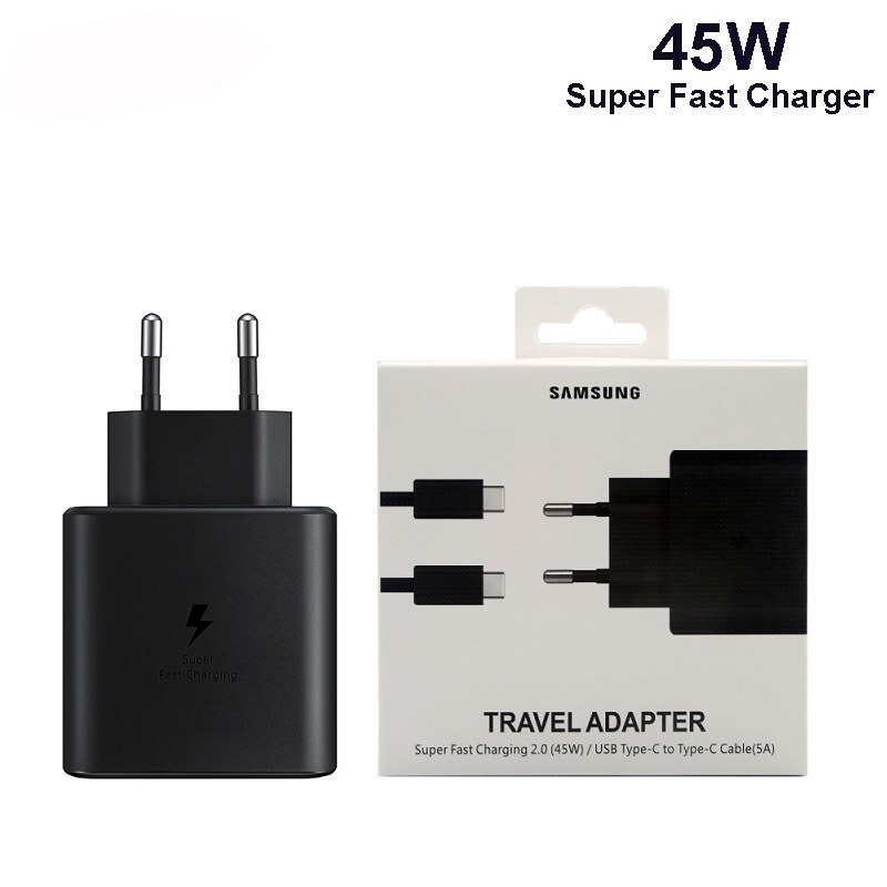 پک شارژر و کابل 45 وات سامسونگ Samsung 45w travel adapter type- c fast charger
