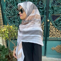 روسری نخی اعلاء قواره 130 دور دست دوز رنگ بندی کامل