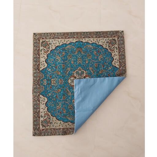 رومیزی ترمه طرح  شاه عباسی  رنگ خاص و دوست داشتنی آبی