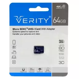 مموری میکرو 64GB C10 UHS1-U3 80 MB وریتی