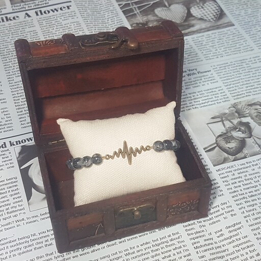 دستبند مردانه و زنانه
ساخته شده از سنگ آبرنگی خاکستری و گره کشویی (فری سایز)