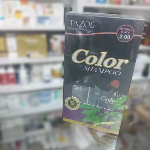 شامپو رنگ مشکی تزول 2.00   tazol natural black shampoo