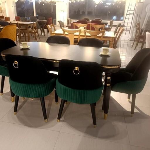 میز و صندلی ناهار خوری چهار نفره مدل کلاسیک تماماً  چوب راش با پهنای پایه ی 10 MAHDI WOOD 