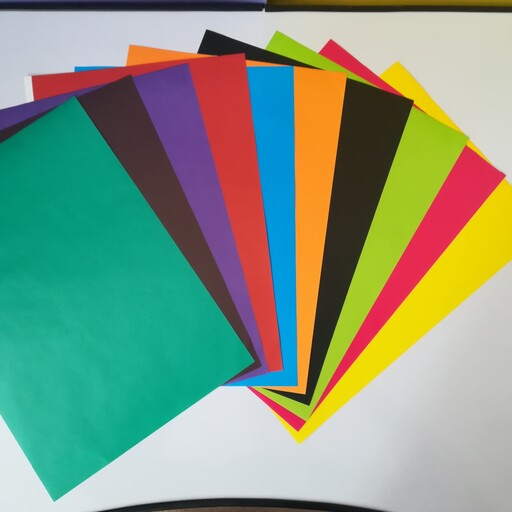 کاغذ  رنگی تک رو(10 رنگ) (سایز B4) (بین A4 و A3) 