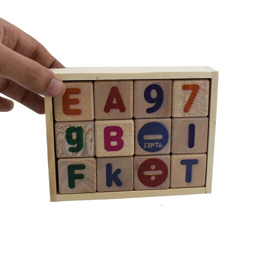 بازی آموزشی انگلیسی سپتا مدل بلوک چوبی الفبا و اعداد