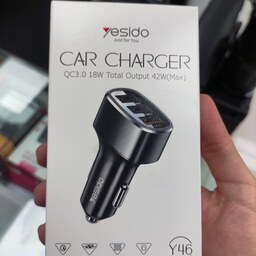 شارژر فندکی 3 پورت فست شارژ یسیدو YESIDO Y46 YESIDO Y46 QC3.0 Fast Car Charger 4